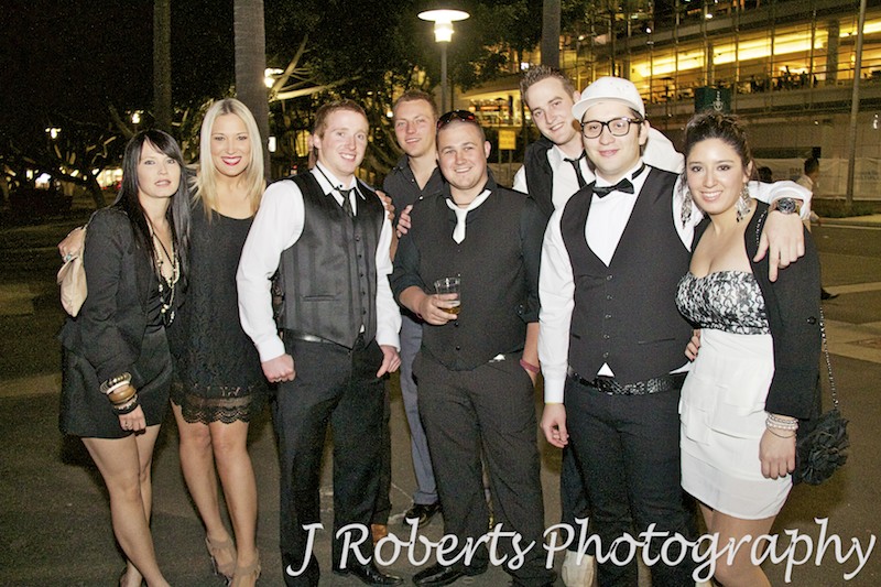 Group photo of guests boarding Sydney harbour cruise - Party Photography Sydney